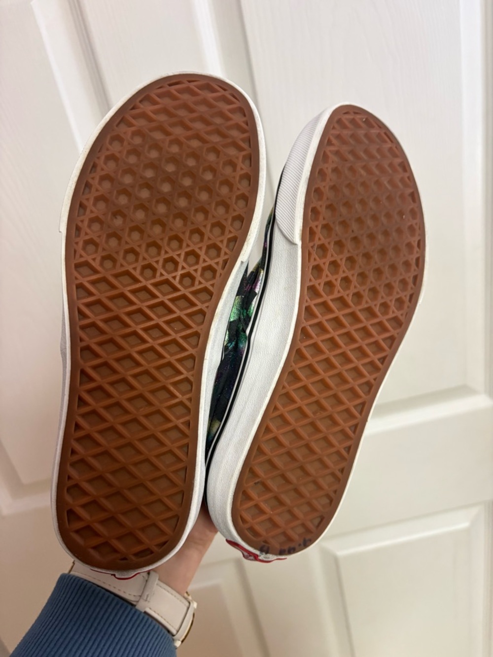 Vans Iridescent Checkerboard Low Top Sneakers - Black, Purple, Green, Gold - Picture 2 of 5